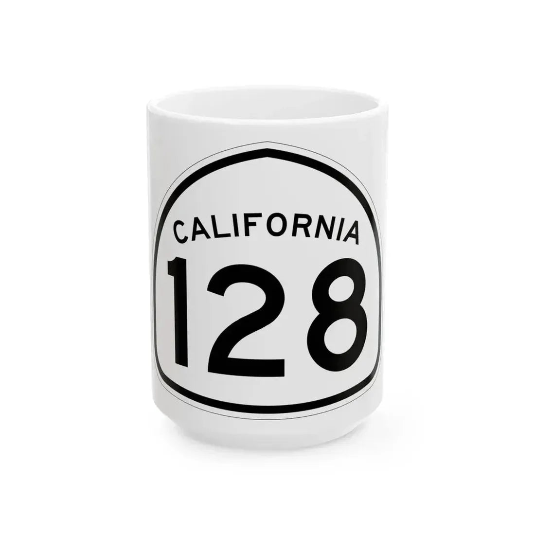 California 128 1957 (California) (Road Sign) White Coffee Mug 15oz - Go Mug Yourself