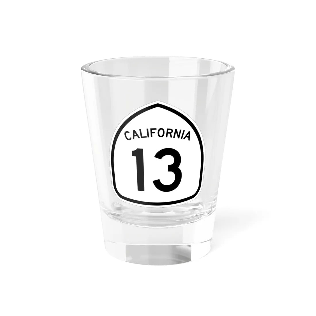 California 13 1957 (California) (Road Sign) Shot Glass 1.5oz 1.5oz - Go Mug Yourself