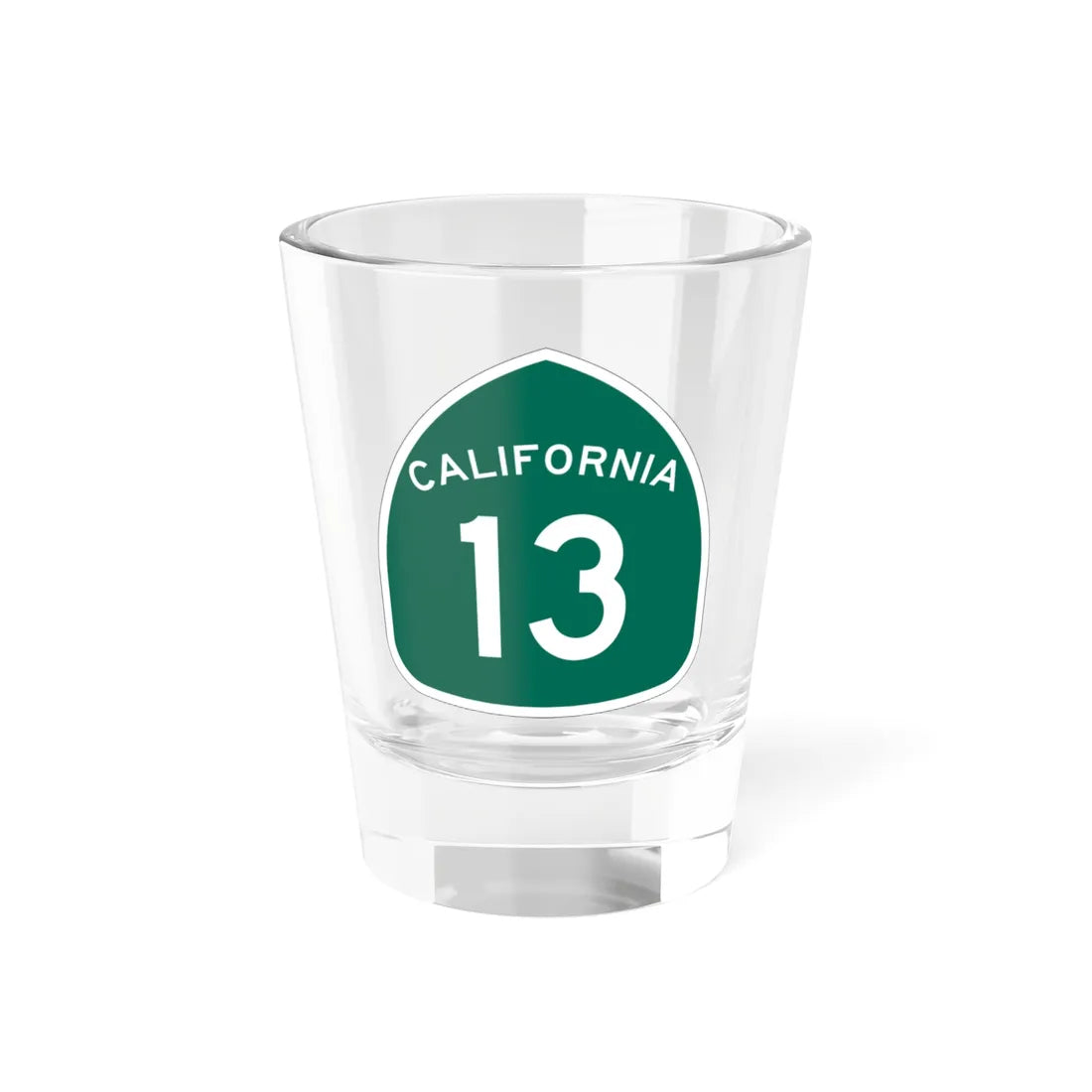 California 13 (California) (Road Sign) Shot Glass 1.5oz 1.5oz - Go Mug Yourself