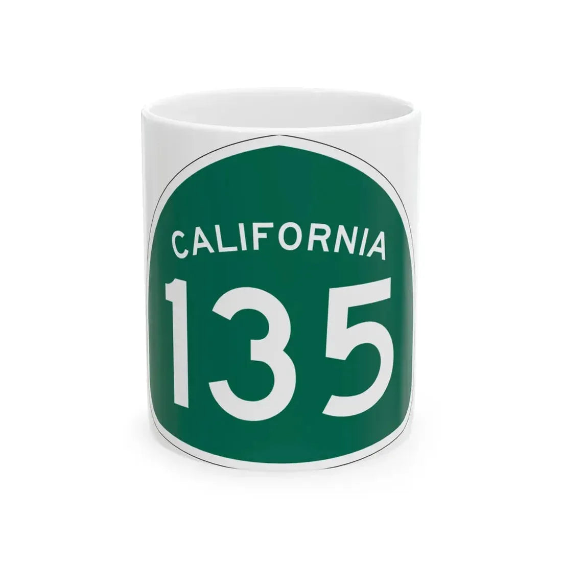 California 135 (California) (Road Sign) White Coffee Mug 11oz - Go Mug Yourself