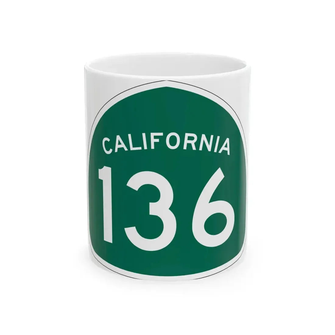 California 136 (California) (Road Sign) White Coffee Mug 11oz - Go Mug Yourself