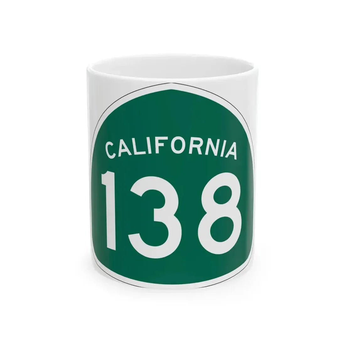 California 138 (California) (Road Sign) White Coffee Mug 11oz - Go Mug Yourself