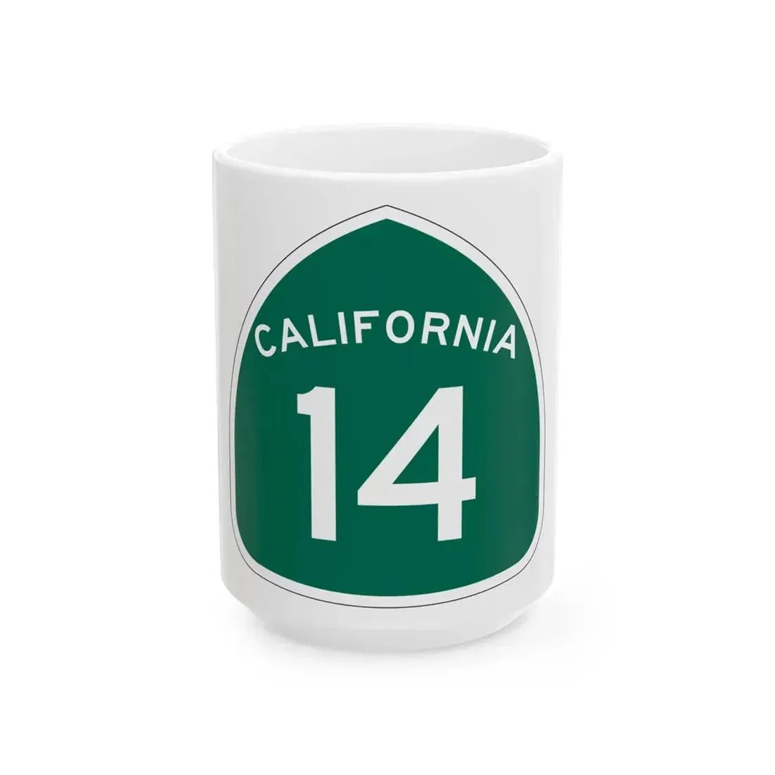 California 14 (California) (Road Sign) White Coffee Mug 15oz - Go Mug Yourself