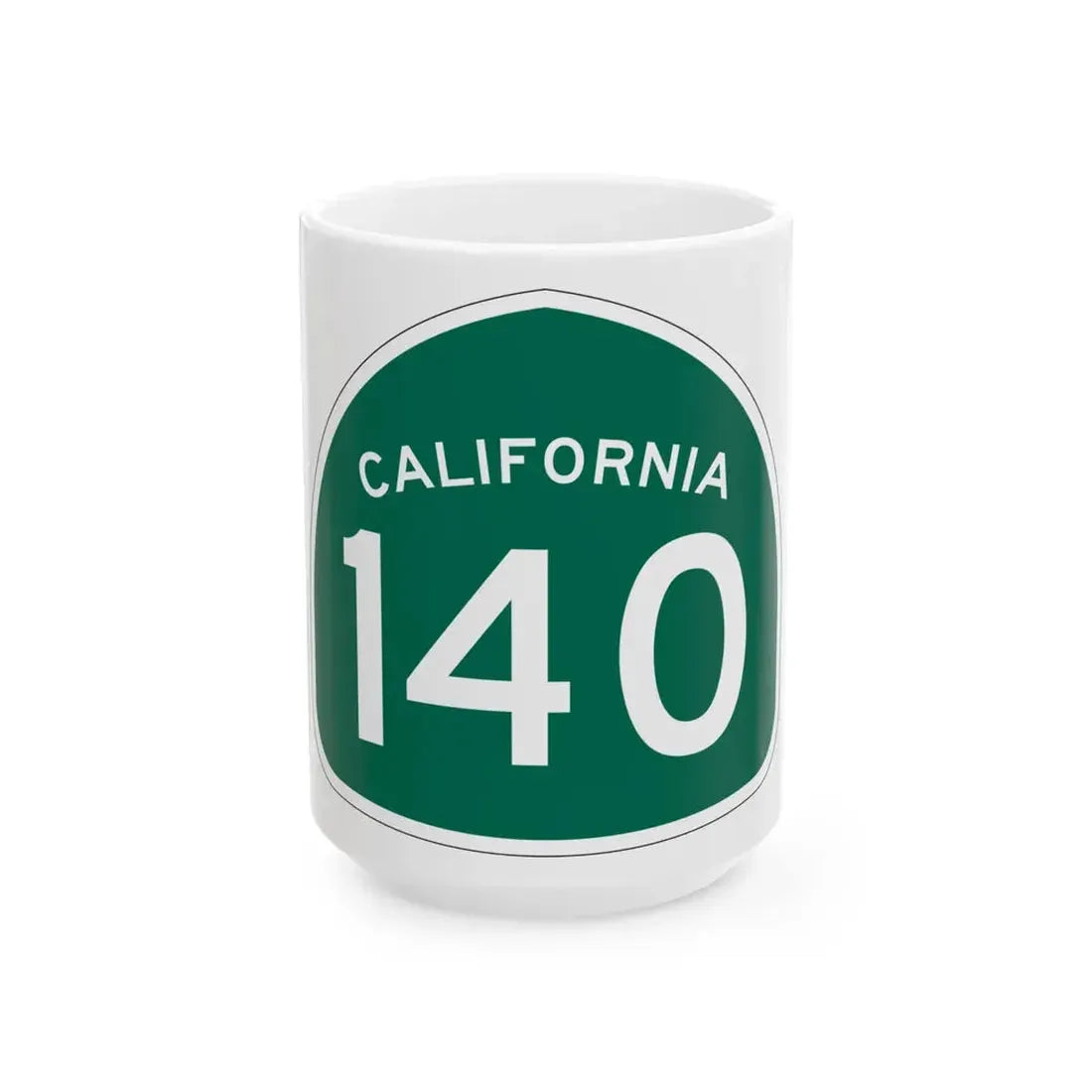 California 140 (California) (Road Sign) White Coffee Mug 15oz - Go Mug Yourself