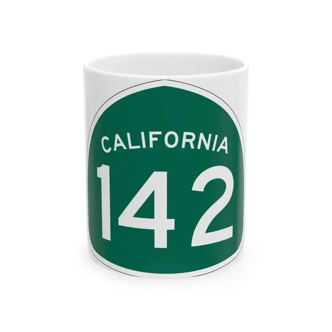California 142 (California) (Road Sign) White Coffee Mug 11oz - Go Mug Yourself