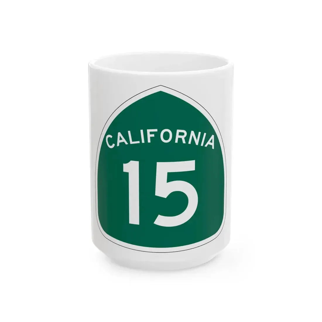 California 15 (California) (Road Sign) White Coffee Mug 15oz - Go Mug Yourself