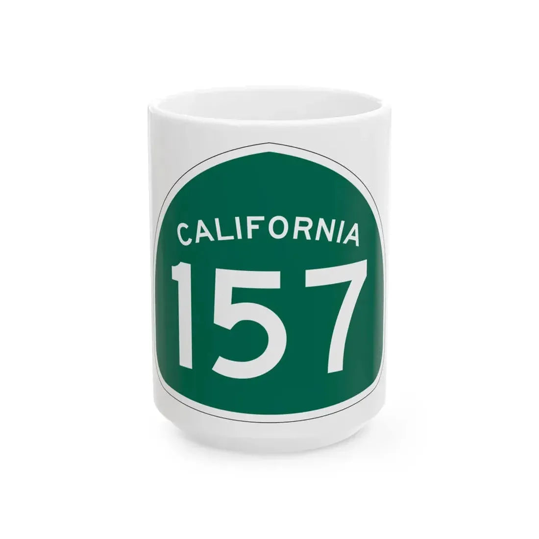 California 157 (California) (Road Sign) White Coffee Mug 15oz - Go Mug Yourself