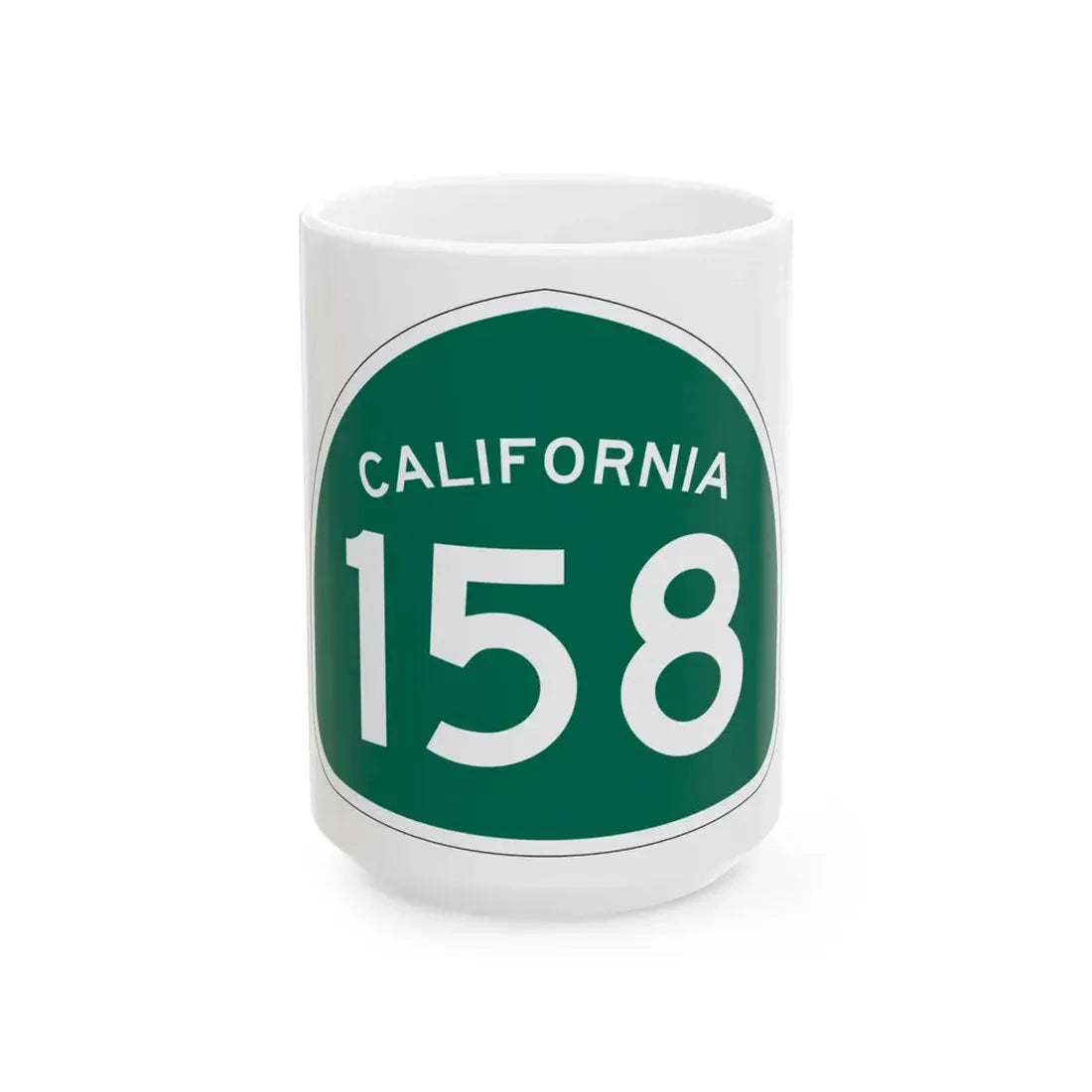 California 158 (California) (Road Sign) White Coffee Mug 15oz - Go Mug Yourself