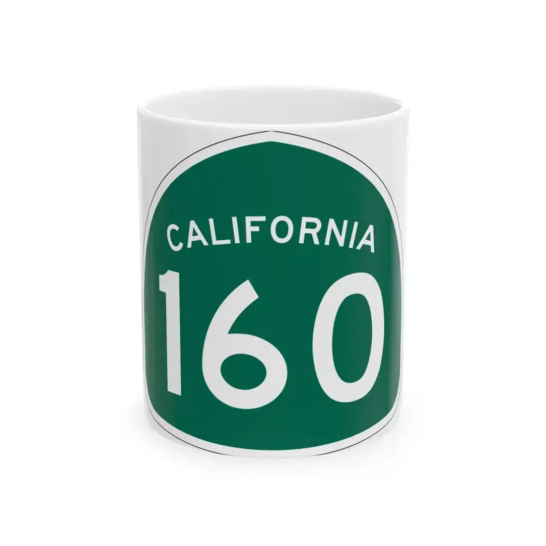 California 160 (California) (Road Sign) White Coffee Mug 11oz - Go Mug Yourself