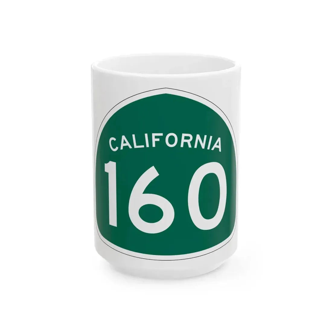 California 160 (California) (Road Sign) White Coffee Mug 15oz - Go Mug Yourself