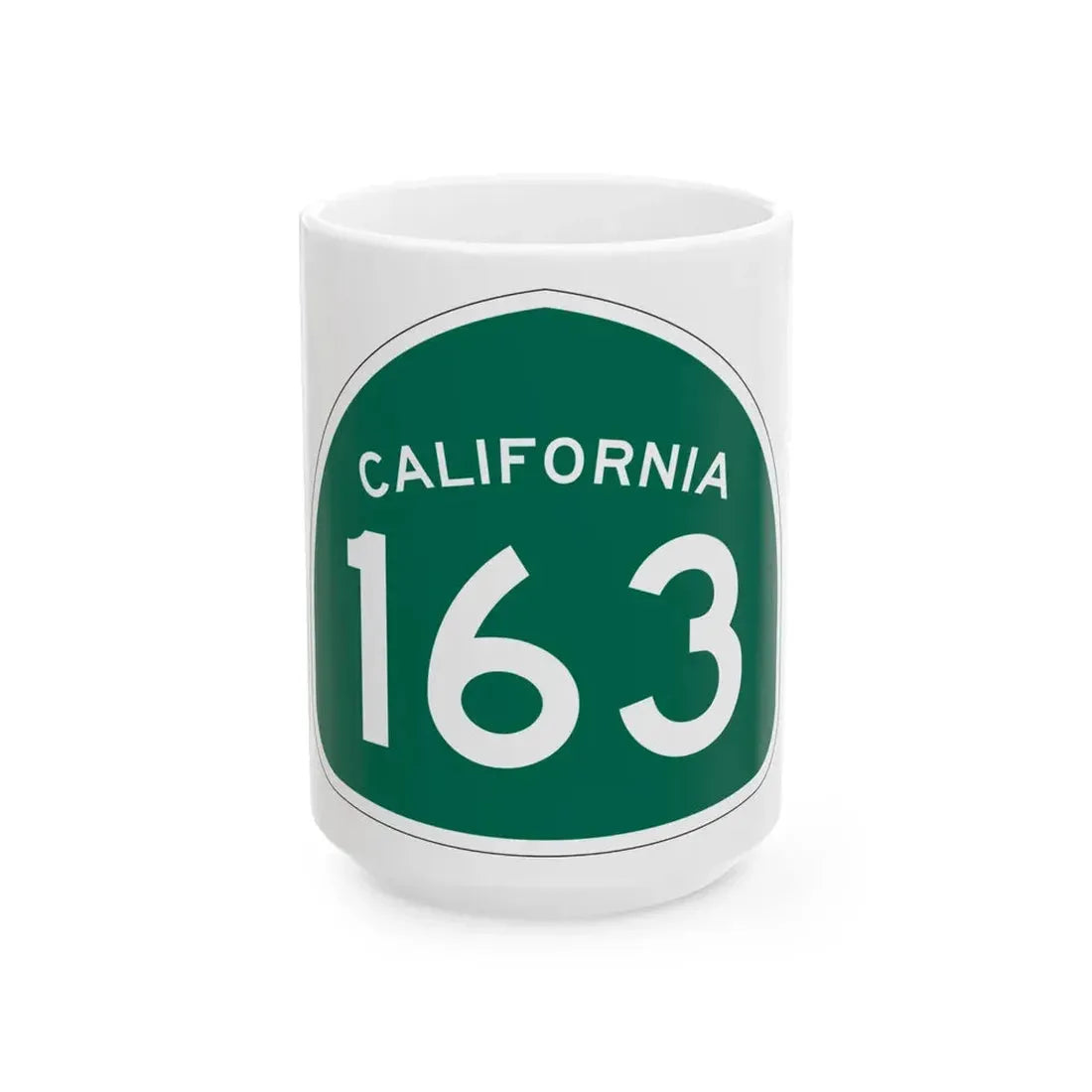 California 163 (California) (Road Sign) White Coffee Mug 15oz - Go Mug Yourself
