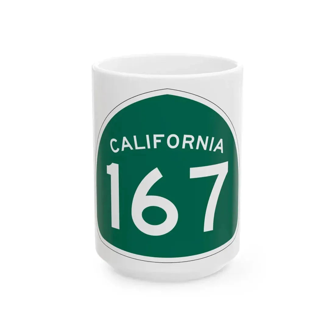 California 167 (California) (Road Sign) White Coffee Mug 15oz - Go Mug Yourself