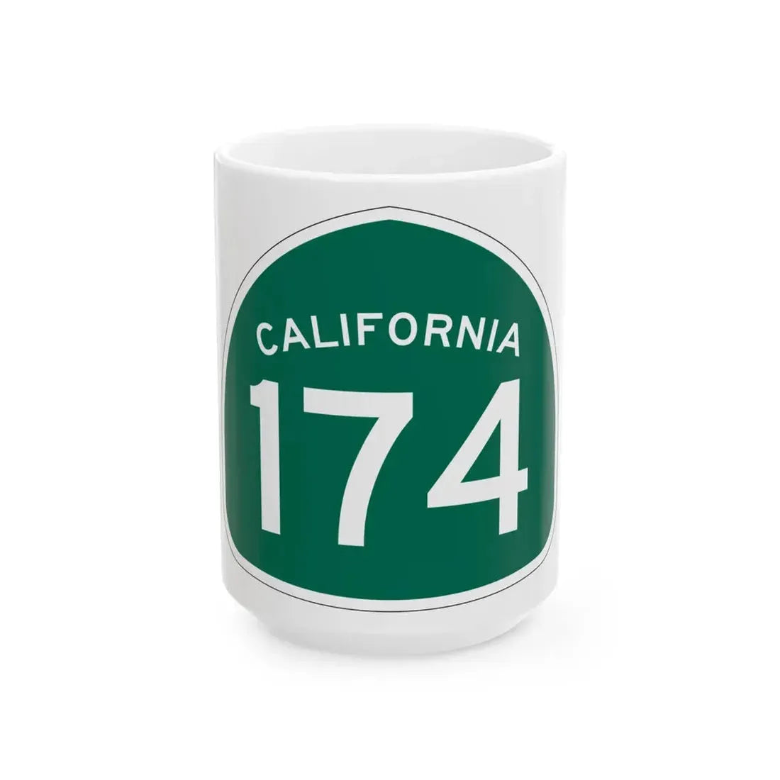 California 174 (California) (Road Sign) White Coffee Mug 15oz - Go Mug Yourself