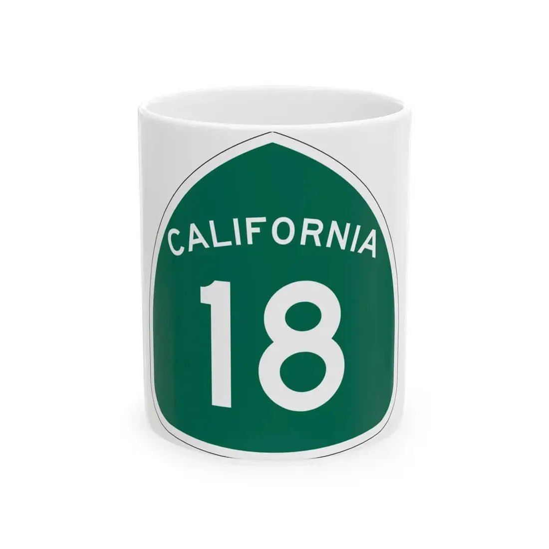 California 18 (California) (Road Sign) White Coffee Mug 11oz - Go Mug Yourself