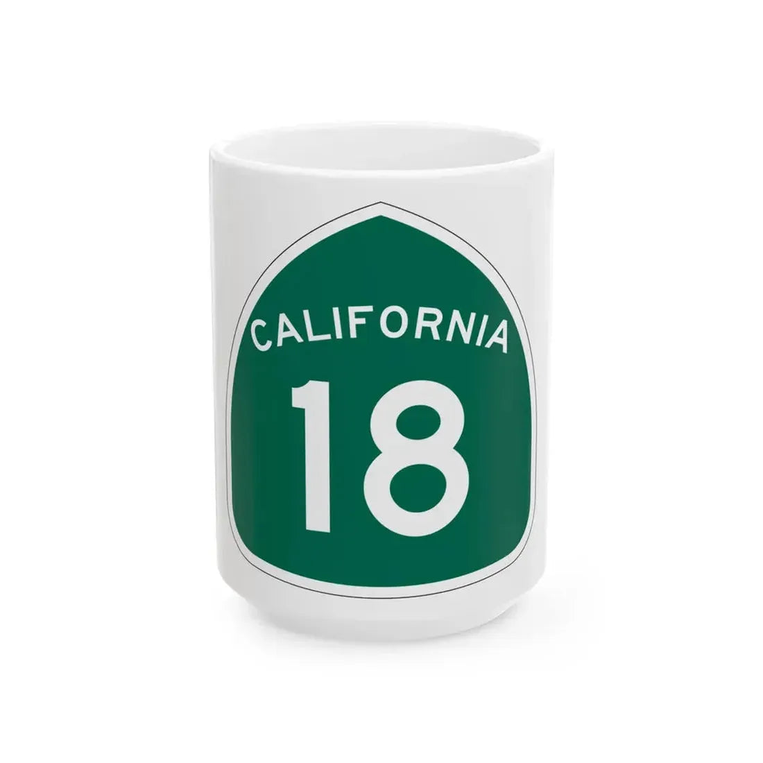 California 18 (California) (Road Sign) White Coffee Mug 15oz - Go Mug Yourself