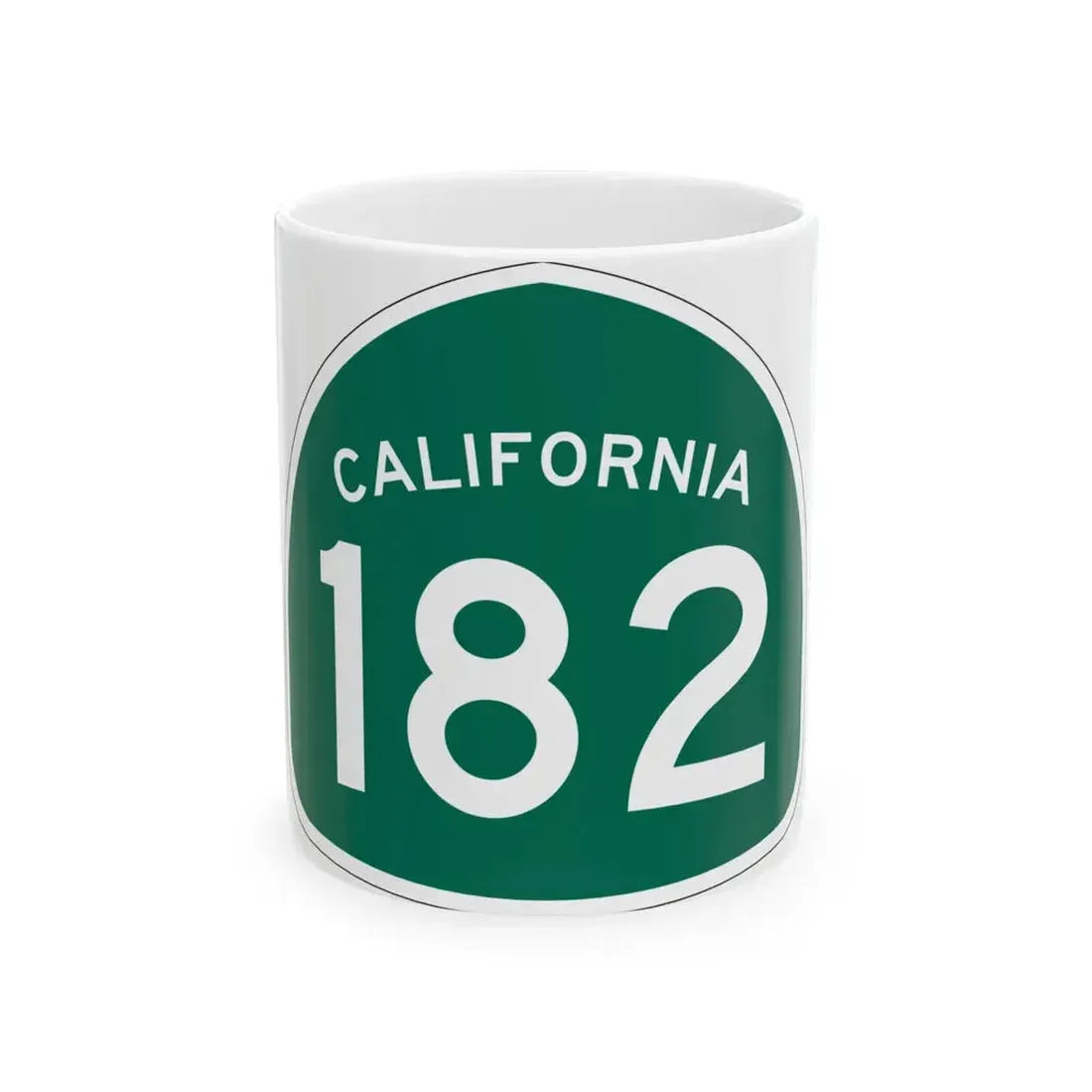 California 182 (California) (Road Sign) White Coffee Mug 11oz - Go Mug Yourself