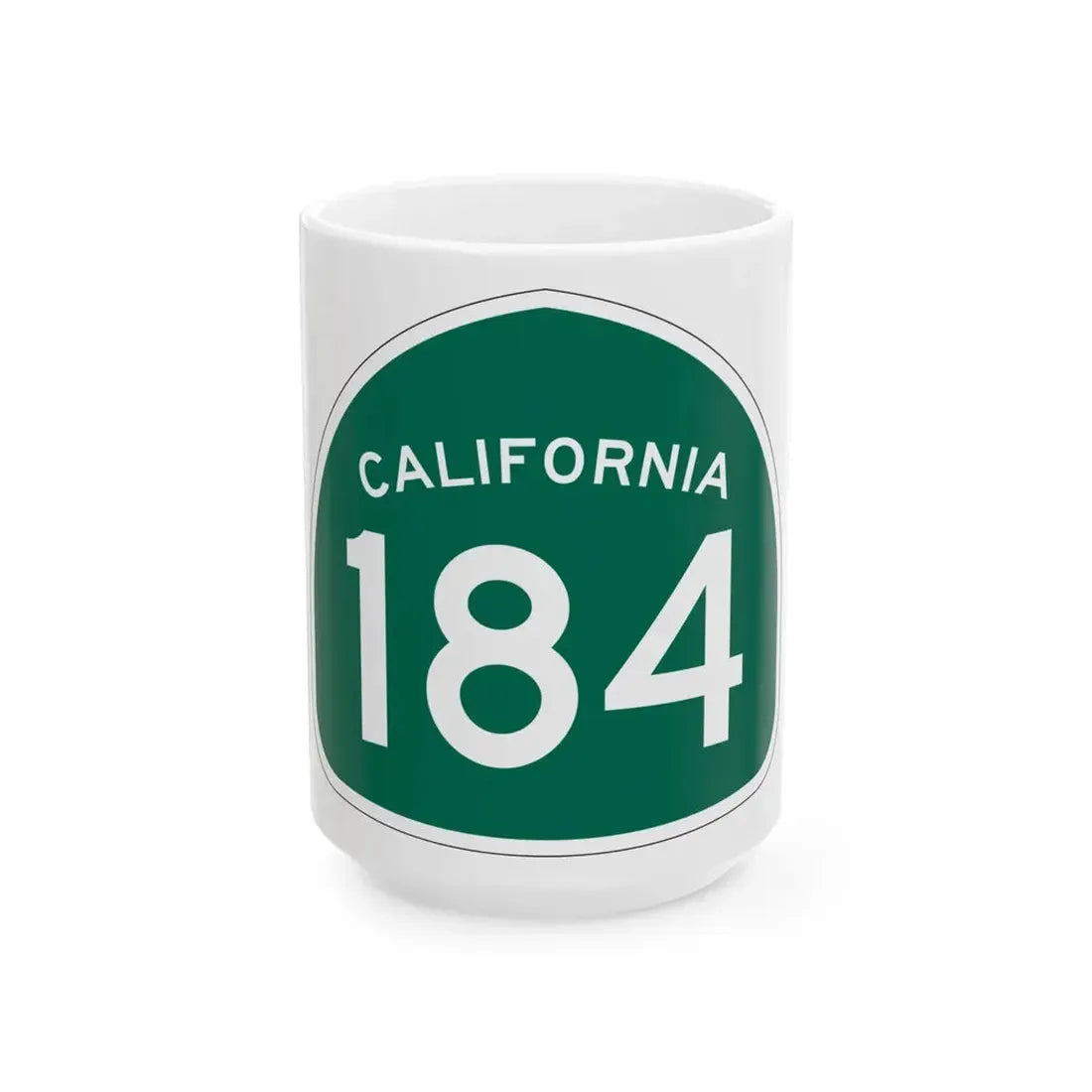 California 184 (California) (Road Sign) White Coffee Mug 15oz - Go Mug Yourself