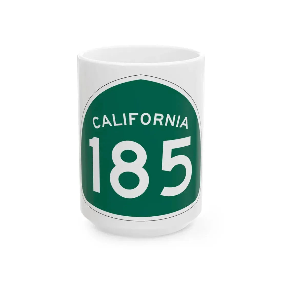 California 185 (California) (Road Sign) White Coffee Mug 15oz - Go Mug Yourself