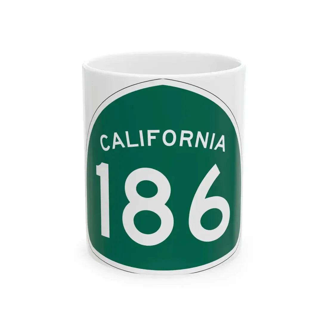 California 186 (California) (Road Sign) White Coffee Mug - Go Mug Yourself