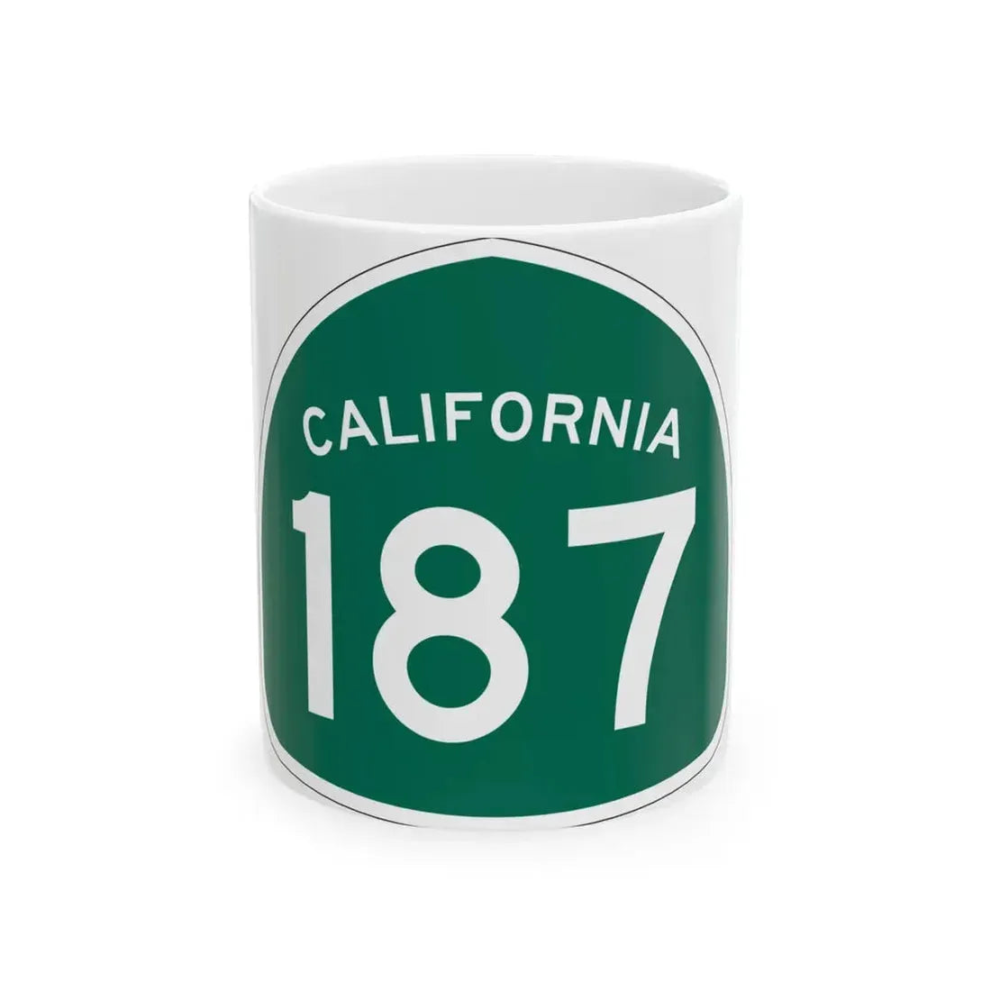 California 187 (California) (Road Sign) White Coffee Mug 11oz - Go Mug Yourself