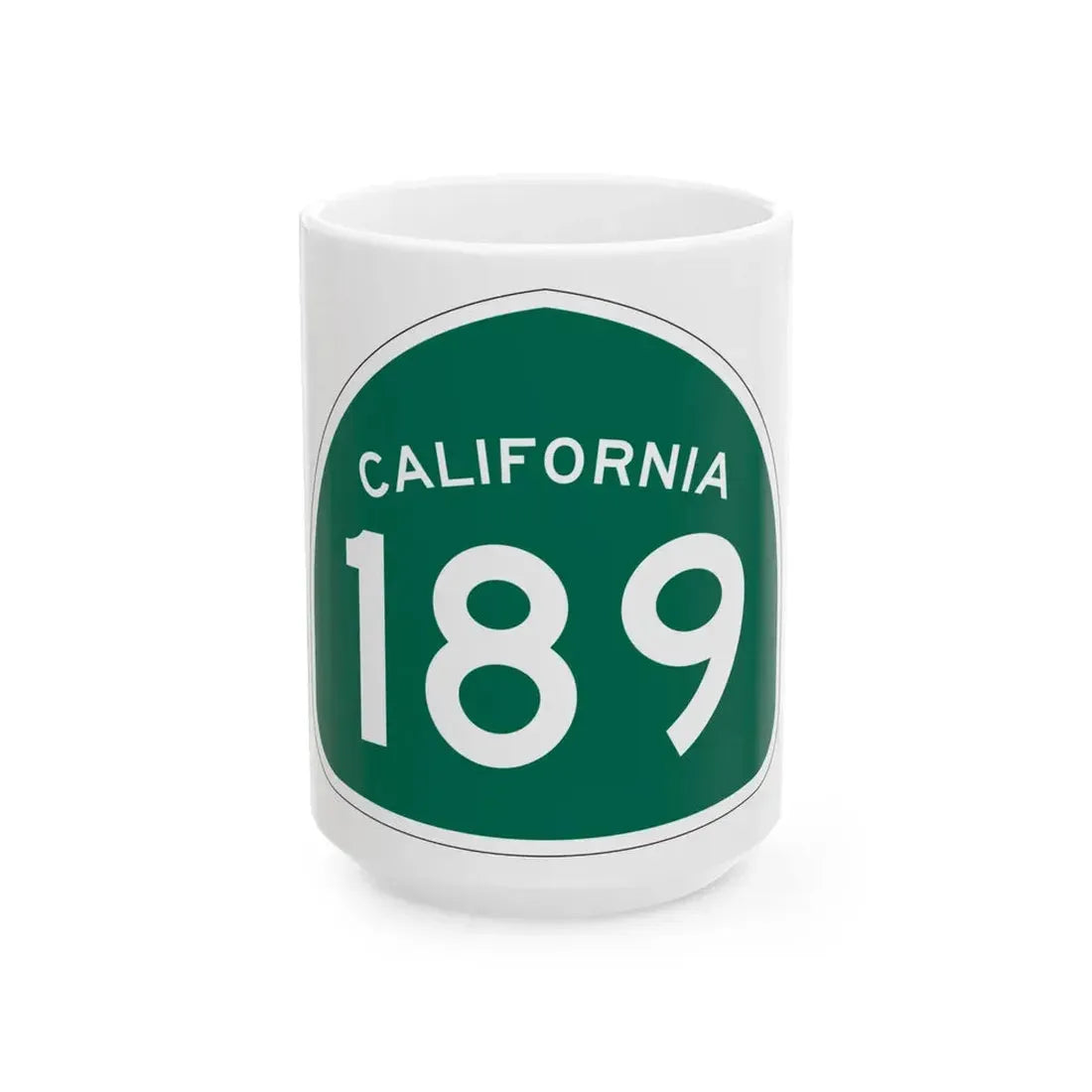 California 189 (California) (Road Sign) White Coffee Mug 15oz - Go Mug Yourself