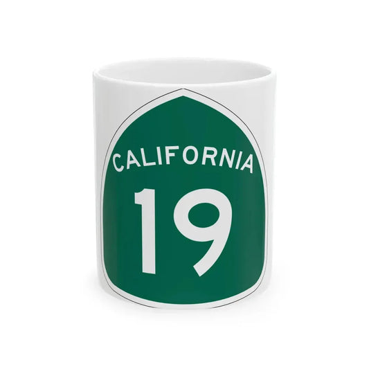 California 19 (California) (Road Sign) White Coffee Mug 11oz - Go Mug Yourself