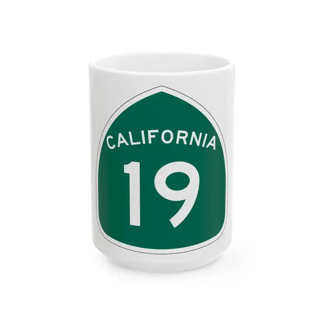 California 19 (California) (Road Sign) White Coffee Mug 15oz - Go Mug Yourself