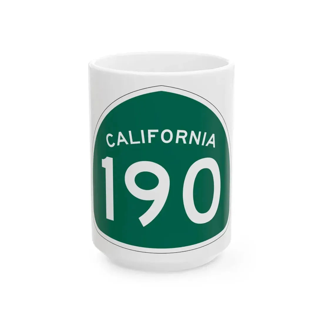 California 190 (California) (Road Sign) White Coffee Mug 15oz - Go Mug Yourself
