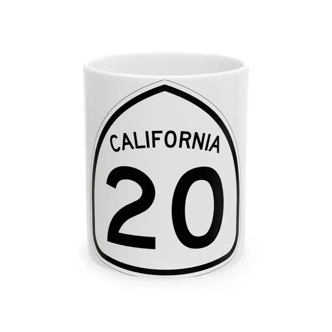 California 20 1957 (California) (Road Sign) White Coffee Mug 11oz - Go Mug Yourself