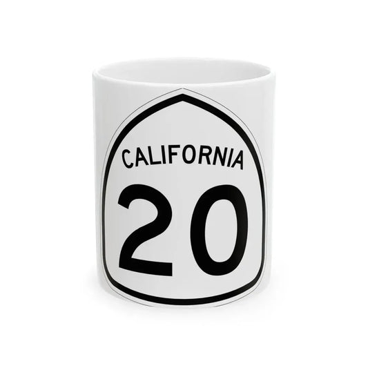 California 20 1957 (California) (Road Sign) White Coffee Mug 11oz - Go Mug Yourself