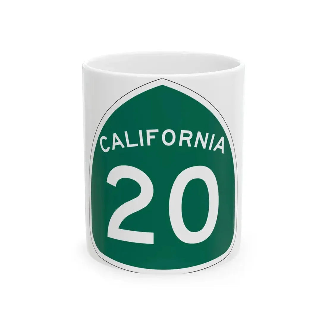California 20 (California) (Road Sign) White Coffee Mug 11oz - Go Mug Yourself