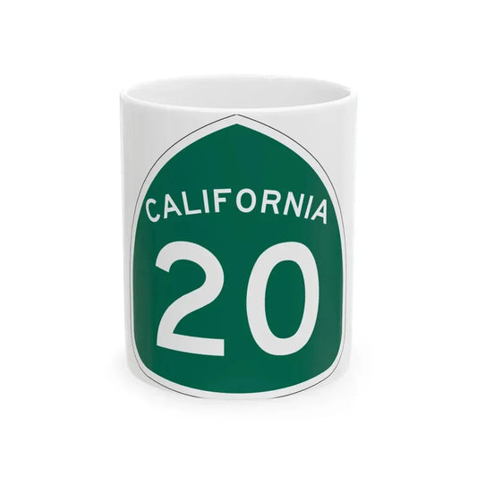 California 20 (California) (Road Sign) White Coffee Mug 11oz - Go Mug Yourself