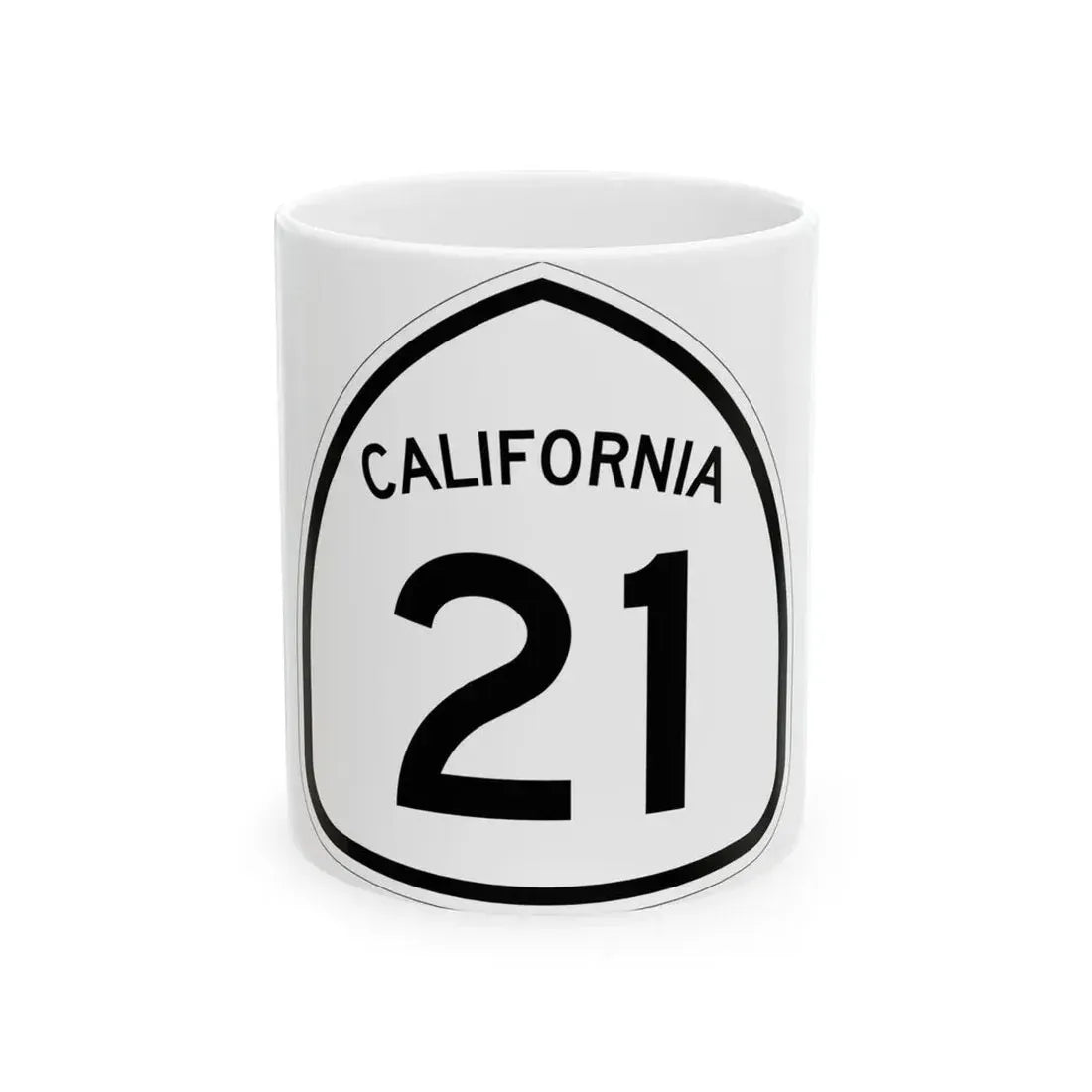 California 21 1957 (California) (Road Sign) White Coffee Mug 11oz - Go Mug Yourself