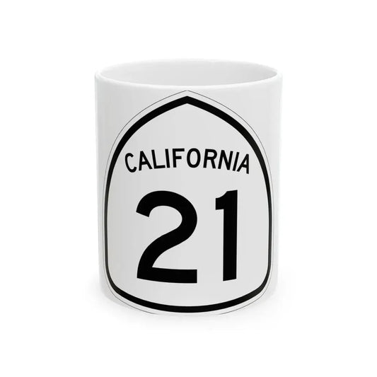 California 21 1957 (California) (Road Sign) White Coffee Mug 11oz - Go Mug Yourself