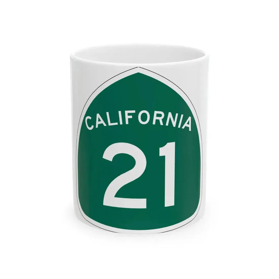 California 21 (California) (Road Sign) White Coffee Mug 11oz - Go Mug Yourself