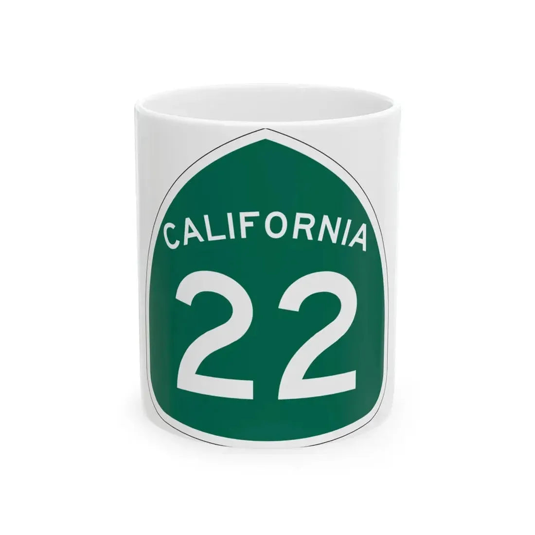 California 22 (California) (Road Sign) White Coffee Mug 11oz - Go Mug Yourself