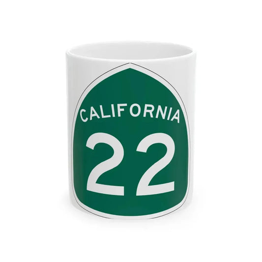 California 22 (California) (Road Sign) White Coffee Mug 11oz - Go Mug Yourself