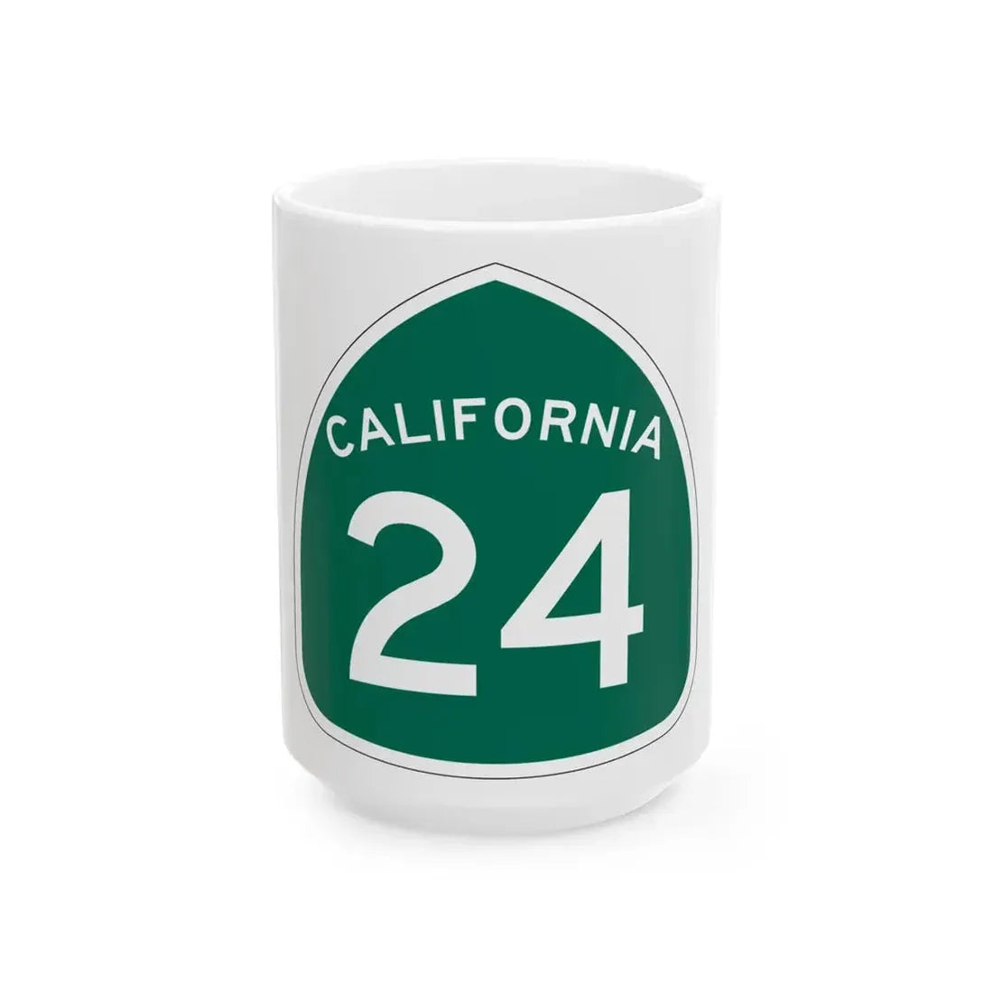 California 24 (California) (Road Sign) White Coffee Mug 15oz - Go Mug Yourself