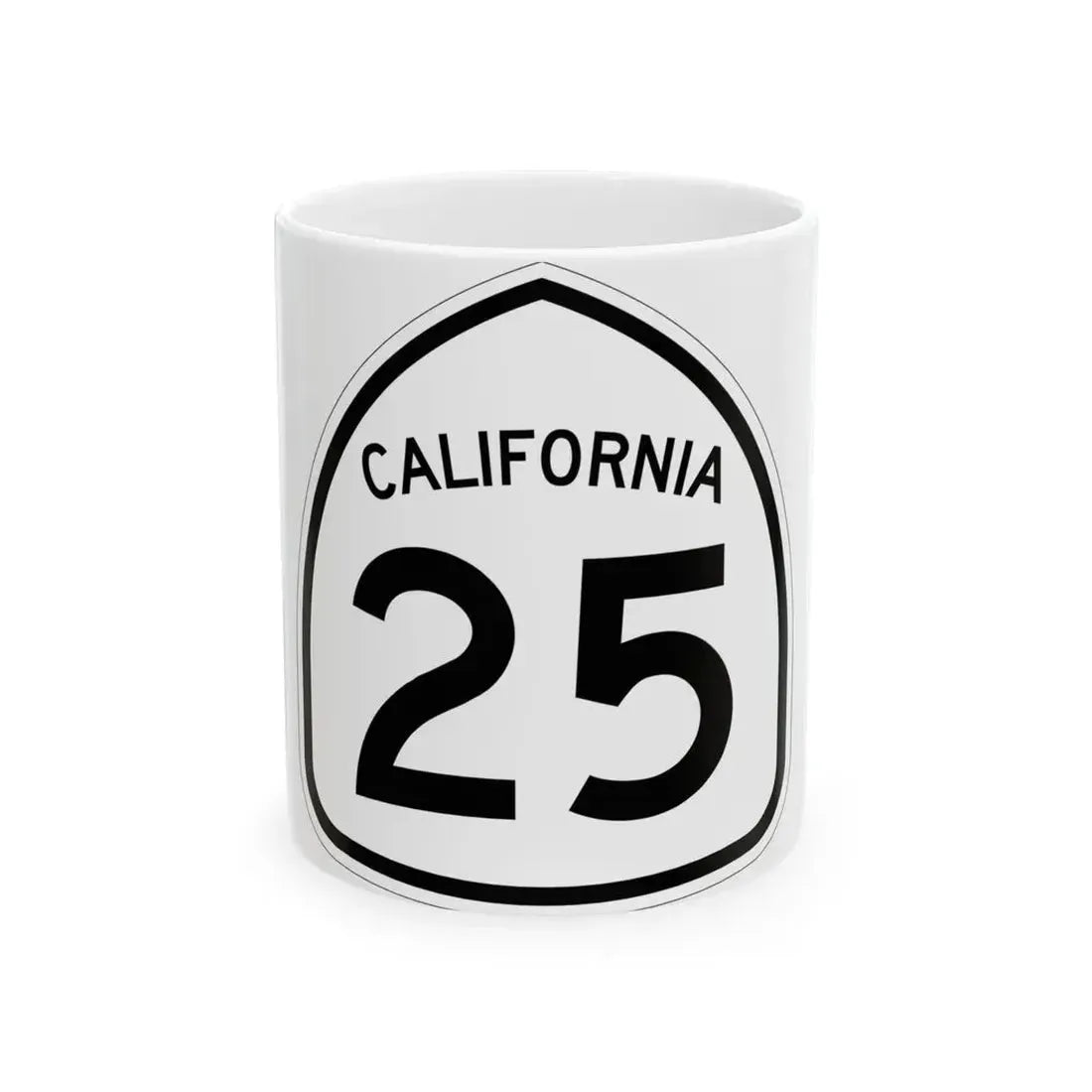 California 25 1957 (California) (Road Sign) White Coffee Mug 11oz - Go Mug Yourself