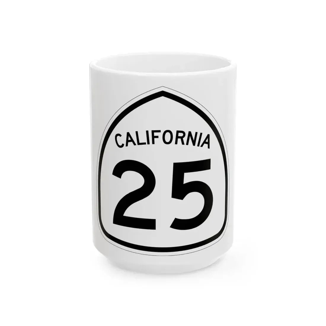 California 25 1957 (California) (Road Sign) White Coffee Mug 15oz - Go Mug Yourself