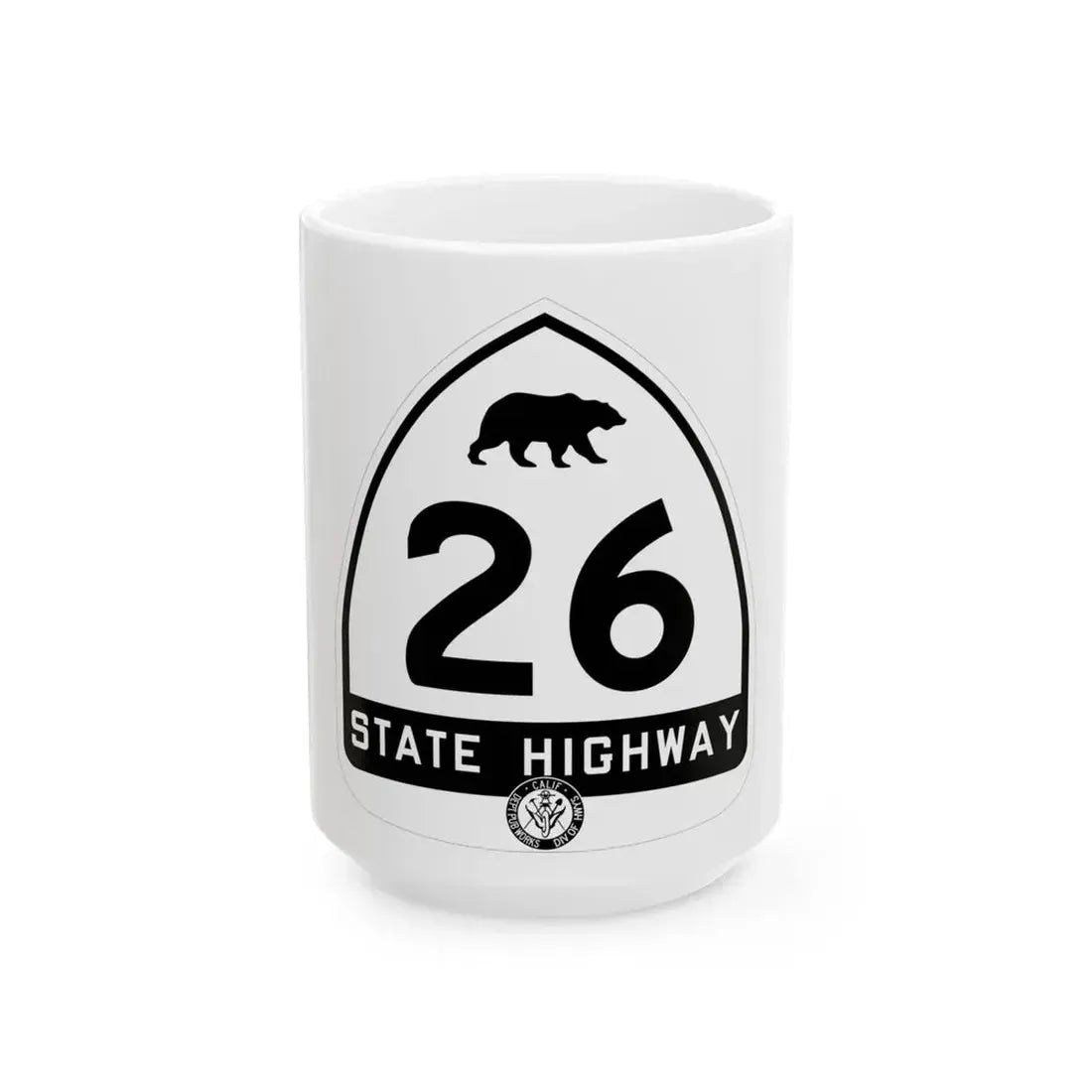California 26 1948 (California) (Road Sign) White Coffee Mug 15oz - Go Mug Yourself
