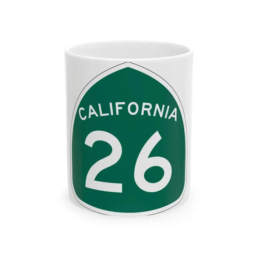 California 26 (California) (Road Sign) White Coffee Mug 11oz - Go Mug Yourself