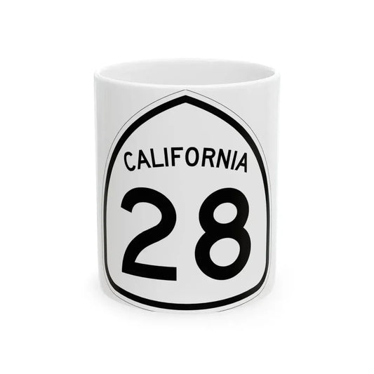 California 28 1957 (California) (Road Sign) White Coffee Mug 11oz - Go Mug Yourself