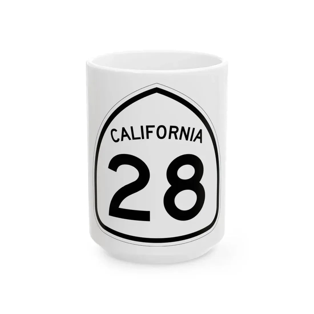 California 28 1957 (California) (Road Sign) White Coffee Mug 15oz - Go Mug Yourself