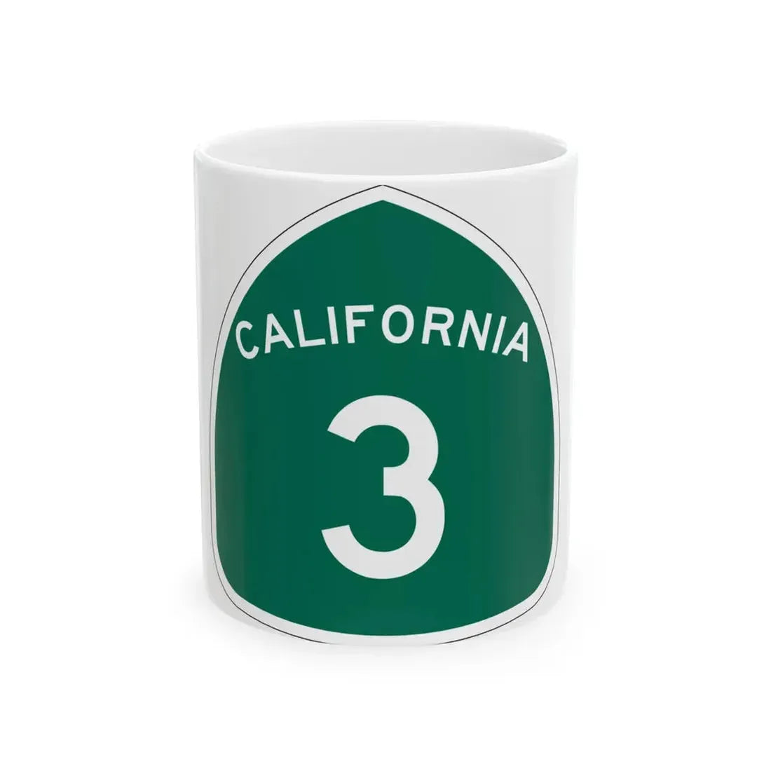 California 3 (California) (Road Sign) White Coffee Mug 11oz - Go Mug Yourself