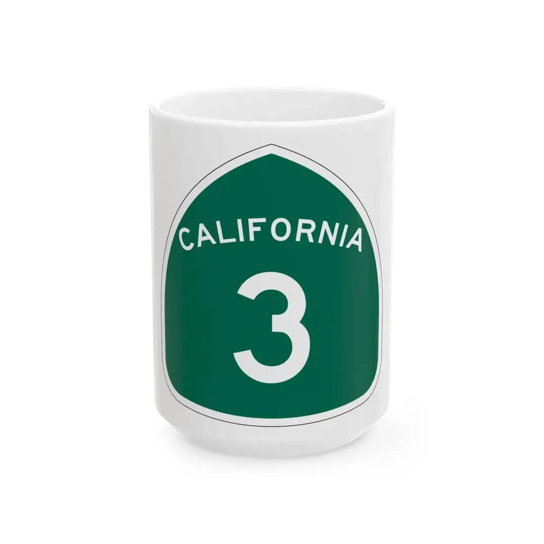 California 3 (California) (Road Sign) White Coffee Mug 15oz - Go Mug Yourself