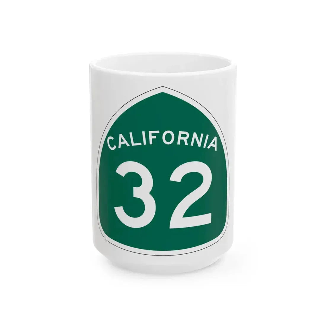 California 32 (California) (Road Sign) White Coffee Mug 15oz - Go Mug Yourself