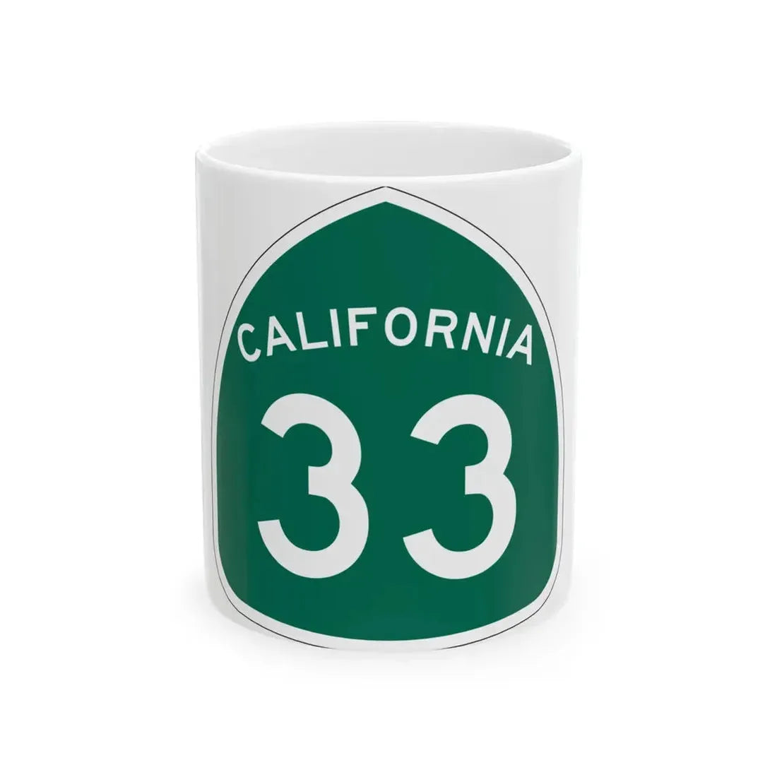 California 33 (California) (Road Sign) White Coffee Mug 11oz - Go Mug Yourself