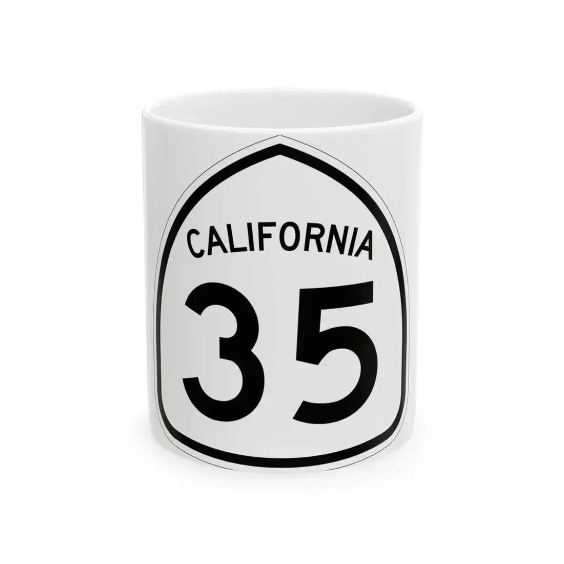 California 35 1957 (California) (Road Sign) White Coffee Mug 11oz - Go Mug Yourself