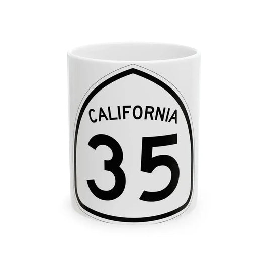 California 35 1957 (California) (Road Sign) White Coffee Mug 11oz - Go Mug Yourself